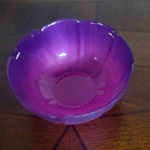 Iridescent Purple Glass Trinket Candy Bowl